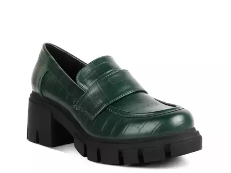 Benz Platform Лоферы London Rag, Dark Green