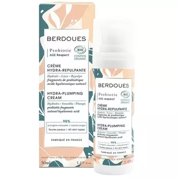 BERDOUES Age Respect Hydra Plumping Cream Органический антивозрастной уход за кожей, 1,69 жидких унций.