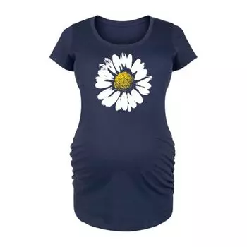 Беременная футболка с крупным рисунком ромашки Unbranded, синий