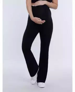 Беременные эластичные леггинсы с высокой посадкой на живот и расклешенными штанинами - Motherhood Motherhood Maternity, черный