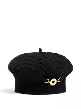 Берет фактурной вязки PATOU, черный