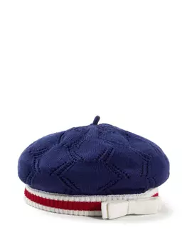 Берет с текстурированной вязкой Self-Portrait Kids, синий