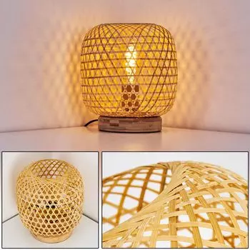 »Bergeggi« Настольная лампа с 1 лампочкой из натурального бамбука. hofstein