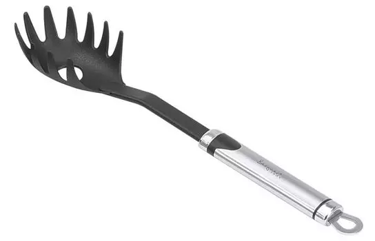 Bergner нейлоновая ложка для спагетти, ложка для макарон, ручка из нержавеющей стали BG-3063, черный