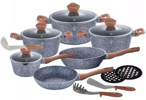 Berlinger Haus Garnki Forest Line 15 Elementw BH1213 BerlingerHaus, серый