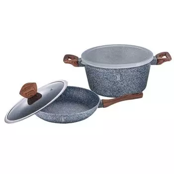 Berlinger Haus Набор из 4 кастрюль со сковородой 24 см Forest Line 3 Ele BH6199 BerlingerHaus, серый