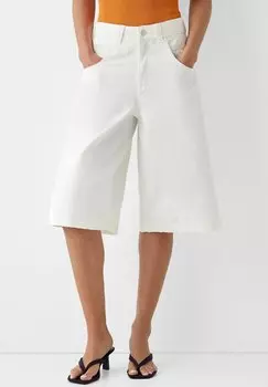 БЕРМУДА Baggy Bershka, Шорты джинсовые белый