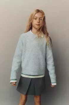 Бермудская шорт-юбка с бантом ZARA, серый