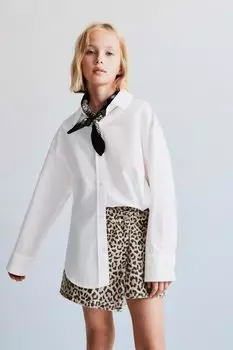 Бермудская шорт-юбка с животным принтом ZARA, цвет leopard