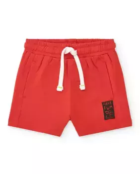 Бермудские шорты для мальчика с карманами и кулиской Tuc tuc, красный