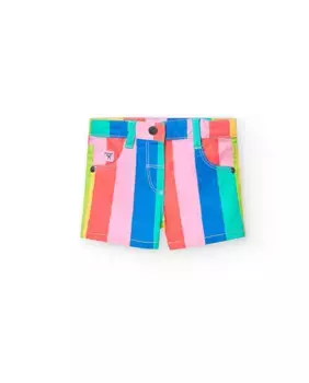 Бермудские шорты для мальчика с разноцветным полосатым принтом Boboli, многоцветный