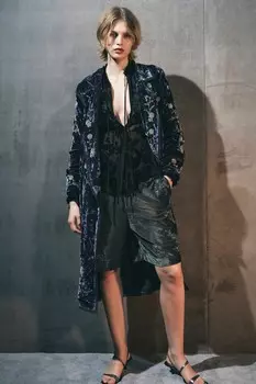 Бермудские шорты из бархата с вышивкой и бусинами ZARA, сине-серый