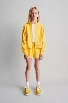 Бермудские шорты с контрастной отделкой ZARA, желтый