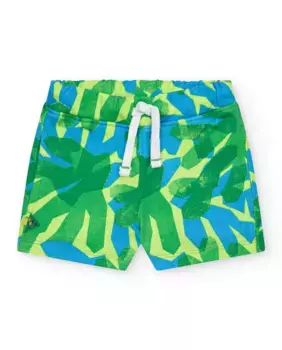 Бермудские шорты с принтом для мальчика и кулиской Tuc tuc, зеленый