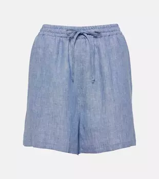 Бермуды из льняной ткани Perth Loro Piana, Light Blue Indigo