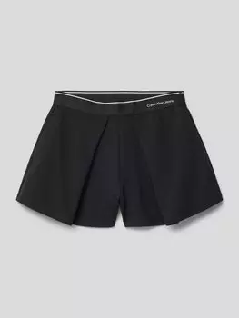 Бермуды из вискозной смеси с эластичным поясом с логотипом Calvin Klein Jeans, черный