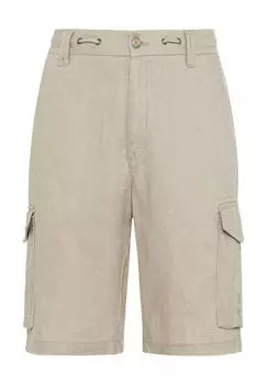 Бермуды-карго, льняные, на шнурке, мужские Galeria, цвет Kitt