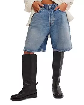 Бермуды Montana Mid Rise Free People, синий