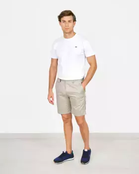 Бермуды мужские узкие из льна в стиле чинос Spagnolo, коричневый