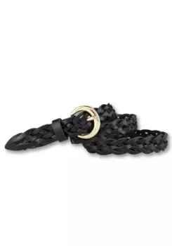 BERND GTZ Плетеный ремень, плетеный, золотая пряжка, черный