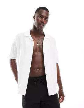 Bershka – белая фактурная клетчатая рубашка