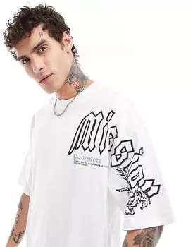 Bershka – Белая> Футболка с рисунком