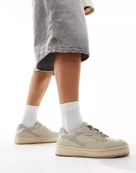 Bershka – Бежевые спортивные туфли на шнуровке