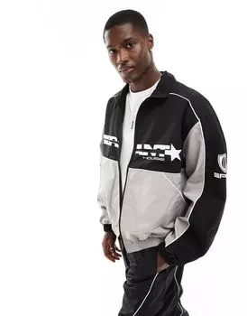 Bershka – Черная ветровка с контрастными вставками