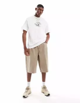 Bershka джинсовые шорты оверсайз песочного цвета