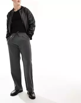 Bershka – Серые элегантные брюки широкого кроя