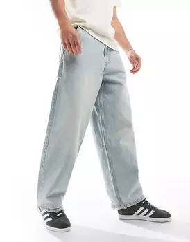 Bershka – Светло-голубые плиссированные джинсы