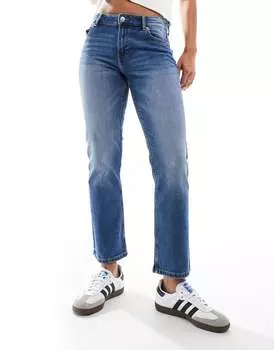 Bershka — Темно-синие укороченные расклешенные джинсы