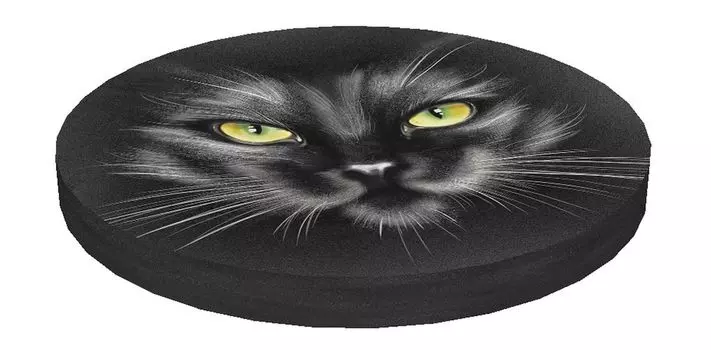 Bertoni RING, Круглая подушка для стула, декоративная водонепроницаемая подушка для сиденья с рисунком, 40 см x 4 см, Nero