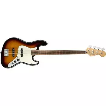 Бесладовая электрическая бас-гитара Fender Player Jazz, накладка на гриф Pau Ferro, 3 цвета Sunburst
