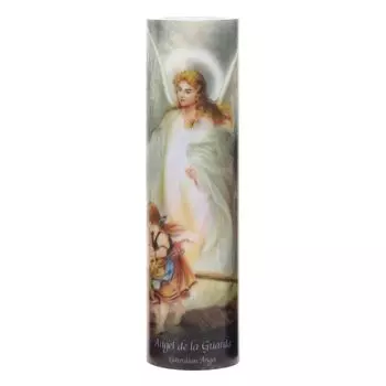 Беспламенная светодиодная молитвенная свеча The Saints Collection 8,2 x 2,2 дюйма с ангелом-хранителем