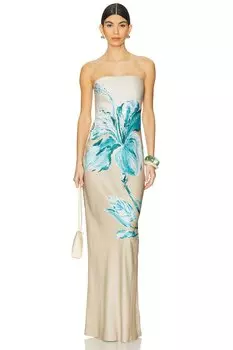 Бесплечное макси-платье Rococo Sand, beige blue