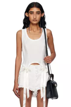 Беспроблемный топ с вырезом-качелькой Bow Tail Simone Rocha, цвет ivory