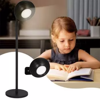 Беспроводная настольная лампа 7MAGIC, настольная лампа с аккумулятором USB на 2000 мАч, магнитное поворотное устройство на 360 градусов с 3 уровнями яркости, 3 цветовыми температурами, сенсорное управление, черный