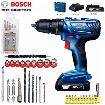 Дрель беспроводная Bosch GSB 180-Li + насадки, аккумулятор, зарядное устройство