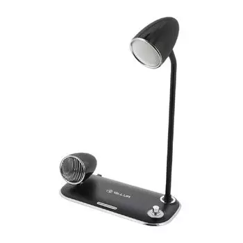 Беспроводное настольное зарядное устройство Tellur Nostalgia 15 Вт, динамик Bluetooth 5 Вт, настольная лампа, черный