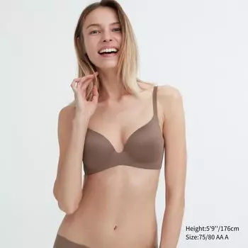 Беспроводной бюстгальтер 3D Hold Uniqlo, коричневый
