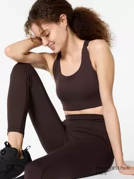 Беспроводной бюстгальтер активный Uniqlo, коричневый
