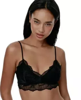 Беспроводной кружевной бралетт с двойными бретелями сзади Black Limba, черный