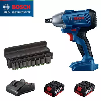 Шуруповерт Bosch GDS 250-Li + набор из 9 предметов, два аккумулятора 4.0Ah, зарядное устройство