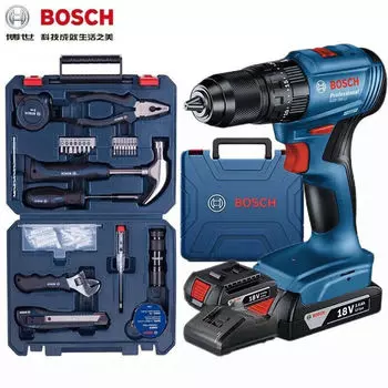Дрель электрическая Bosch GSB 185-Li + набор инструментов, 66 предметов