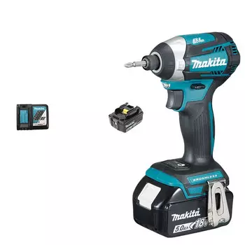 Шуруповерт аккумуляторный Makita DTD154RTE, 290W + два аккумулятора 18V/5.0Ah, зарядное устройство