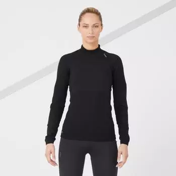 Бесшовная беговая футболка с длинными рукавами Decathlon Kiprun Skincare Kiprun, черный