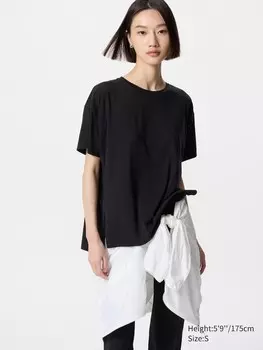Бесшовная футболка airism Uniqlo, цвет 09 черный