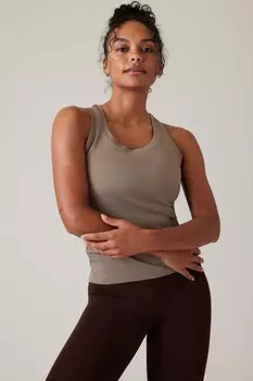 Бесшовная футболка без рукавов Momentum Athleta, коричневый