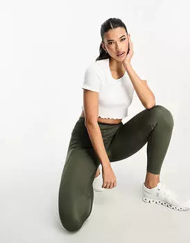 Бесшовная футболка для йоги с салатовой каймой ASOS 4505